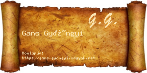 Gans Gyöngyi névjegykártya